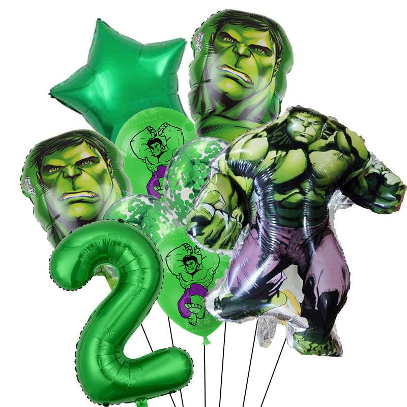 9pcs Superhero Hulk Theme Party Decoration Balloons Birthday Party Decorations Super Hero Baby Shower Supplies Kids Toys Globos