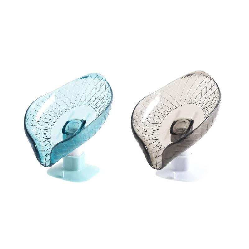 2PCS Suction Cup Soap dish For bathroom Shower Portable Leaf Soap Holder Plastic Sponge Tray For Kitchen Bathroom accessories