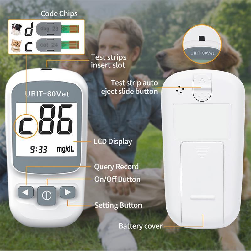 URIT Pet Blood Glucose Meter Blood Glucose Monitoring System for Dogs and Cats with Diabetes