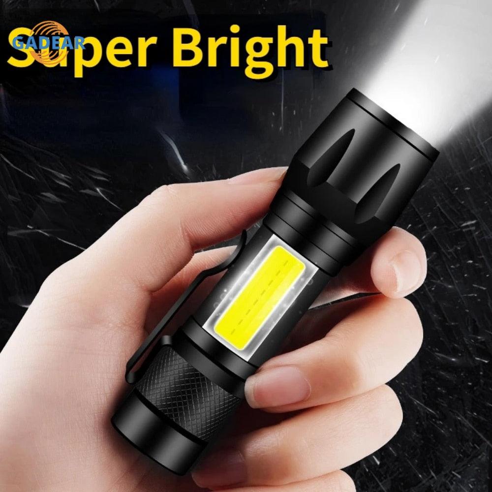 High Power Rechargeable LED Flashlight Mini Zoom Torch Outdoor Camping Strong Lamp Lantern Waterproof Tactical Flashlight