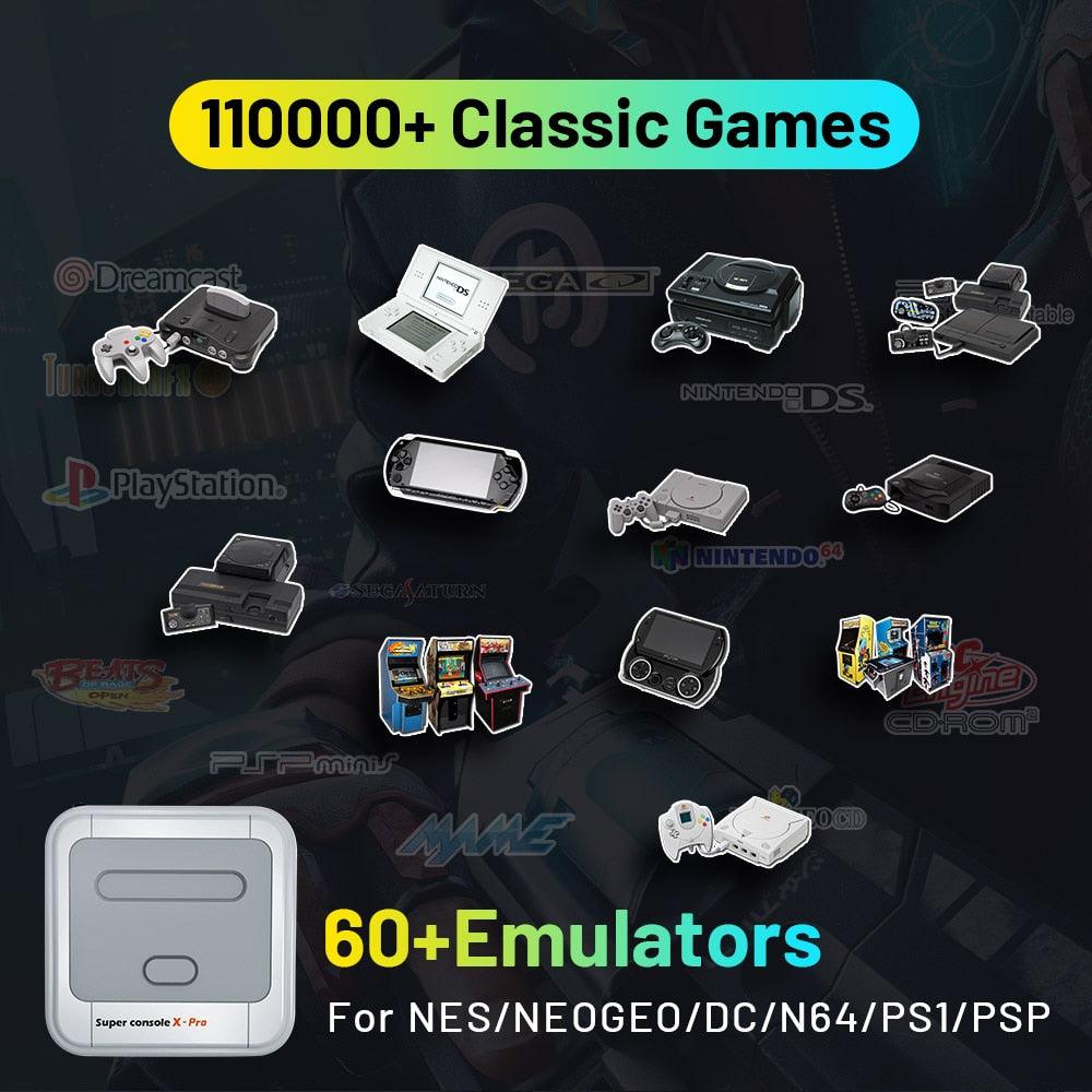 Super Console X PRO Home TV Game Box With Android 4K HD Retro Gaming Console With 110000 Classic Games Emulators For PS1/N64/PSP