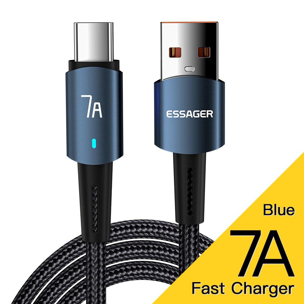 7A 100W USB Type C Cable 100W Fast Charging Wire For OPPO Oneplus Huawei P40 P30 Samsung Realme USB C Charger Data Cord