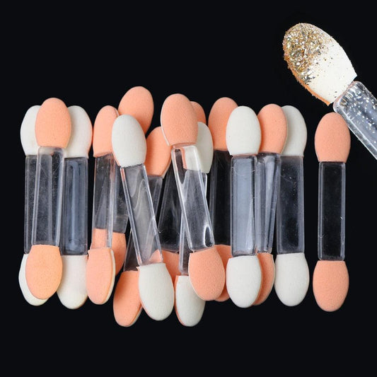 10pcs Nail Powder Brushes Sponge Glitter Picking Disposable Double Sided Eyeshadow Applicators Brush Makeup Cosmetic Tools TR194