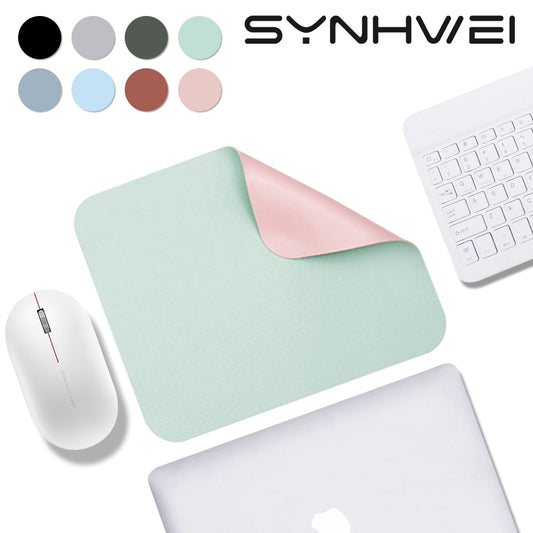 Small Size Office Mouse Pad Colorful Double-side Waterproof Desktop Protector Mat PU Leather Non-slip MousePad For Laptop PC