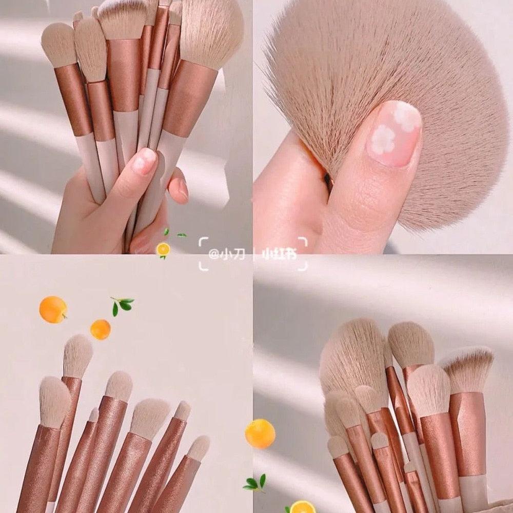 13Pcs A Set Soft Fluffy Makeup Brushes For Cosmetics Foundation Blush Powder Eyeshadow Kabuki Blending Makeup Brush Beauty Tools