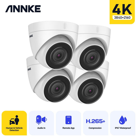 4K IP Camera Outdoor Indoor Weatherproof Turret 4K Video Surveillance Cameras Audio Recording CCTV Cameras 8MP POE Cameras