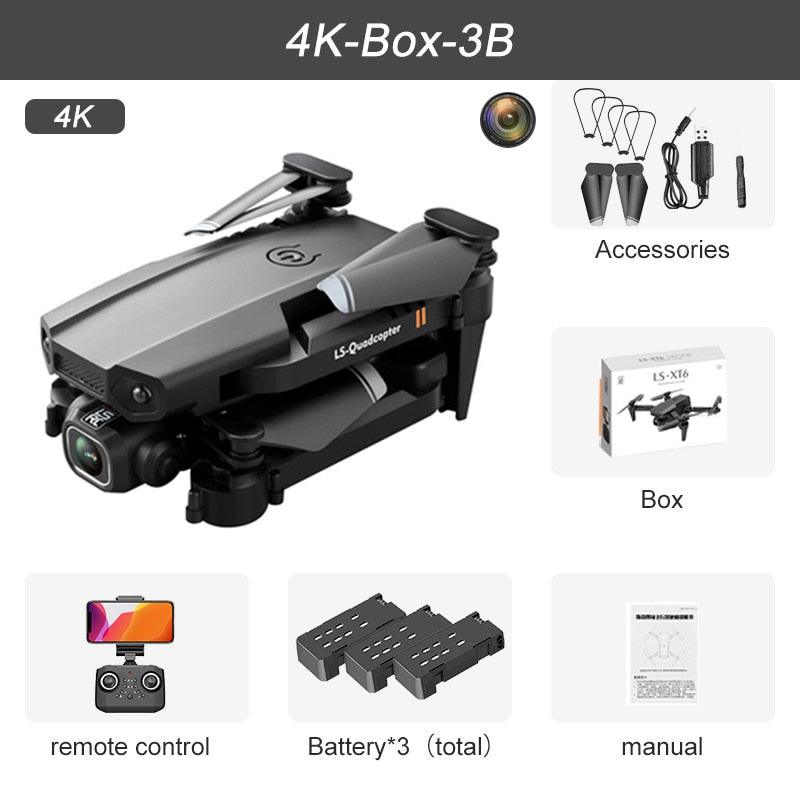JINHENG XT6 Mini Drone 4K 1080P HD Camera WiFi Fpv Air Pressure Altitude Hold Foldable Quadcopter RC Dron Kid Toy Boys GIfts