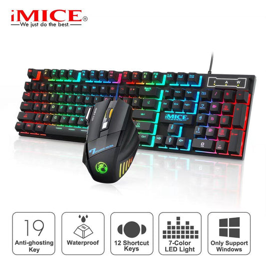 RGB Gamer Keyboard Gaming Keyboard And Mouse Gamer Kit Backlit USB Russian Wired Computer Keyboard 104 Keycaps For Pc Laptop
