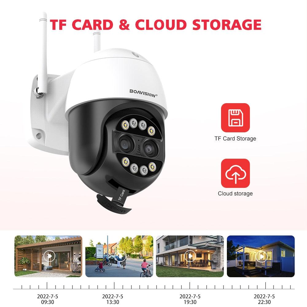 Dual Lens 2.8mm -12mm 8X Zoom 4K 8MP PTZ WiFi IP Camera 2K 4MP Outdoor AI Human Tracking 2-Way Audio Smart Home Security Camera