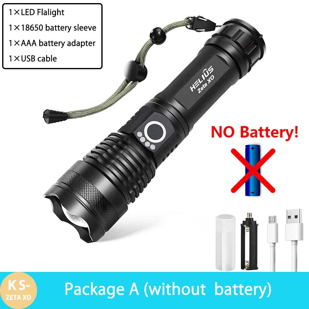 KENSUN High Power XHP70 Rechargeable Led Flashlight 4 Core Torch Zoom Usb Hand Lantern For Camping, Outdoor &amp; Emergency Use ﻿