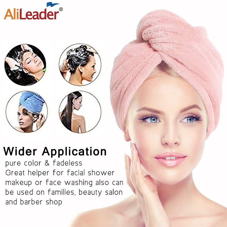 Quick-dry Hair Towel Women Hair Drying Hat Cap Hat Bath Hat Microfiber Solid Towel Cap Super Absorption Turban Hair Dry Cap