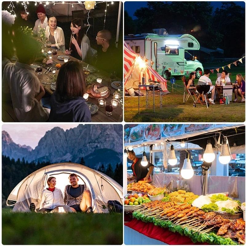 180W Portable Tent Lamp Battery Lantern BBQ Camping Light Outdoor Bulb USB LED Emergency Lights for Patio Porch Garden