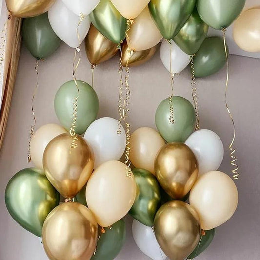 40pcs 10inch Avocado Green Skin Color Latex Balloons Baby Shower Wedding Decoration Metallic Gold Globos Birthday Party Supplies