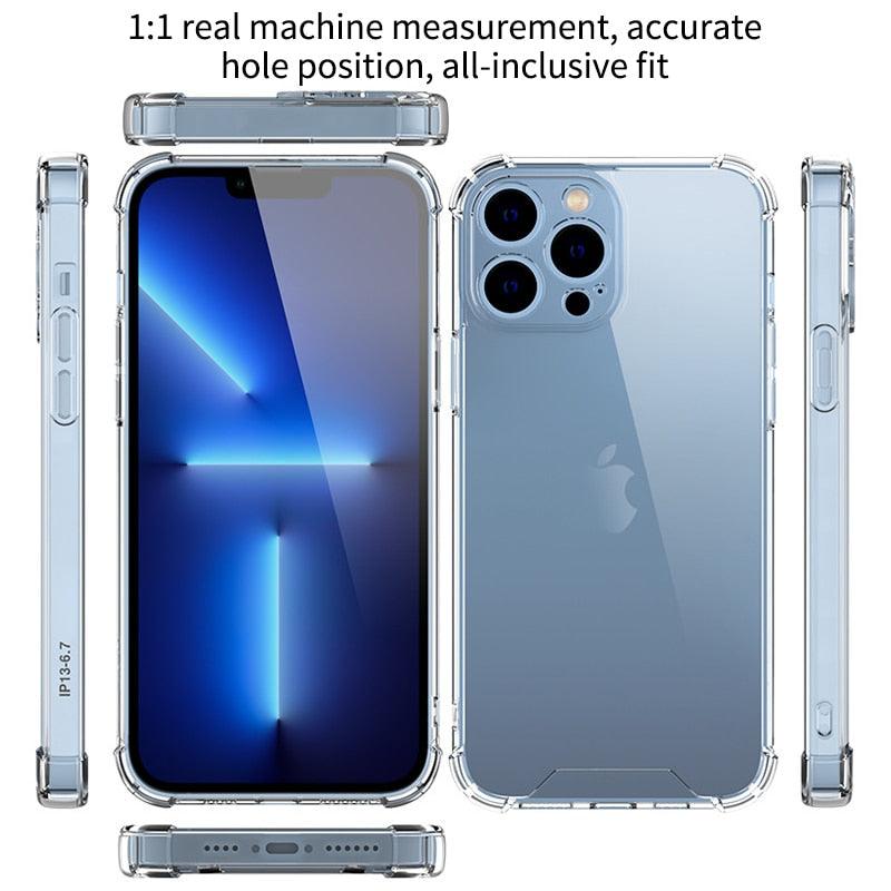 Thick Shockproof Silicone Phone Case For iPhone 14 13 12 11 Pro Max Camera Protection Case iPhone X Xr Xs 7 8 14 Plus Back Cover
