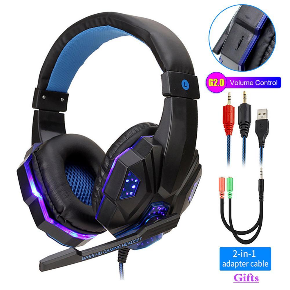 Professional Led Light Wired Gaming Headphones With Microphone For Computer PS4 PS5 Xbox Bass Stereo PC Gaming Headset Gifts
