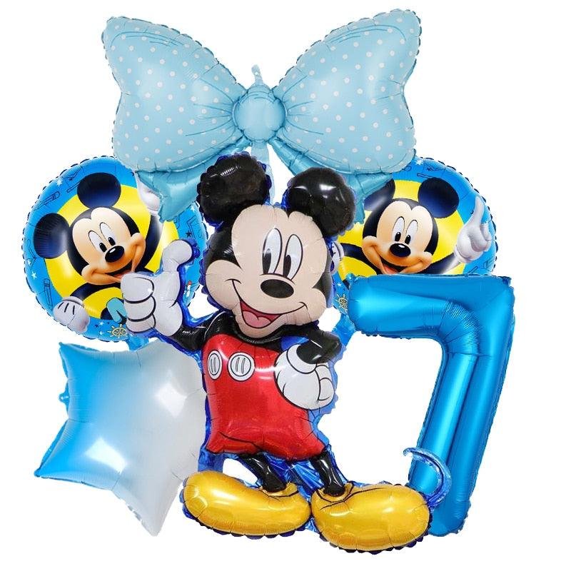 1set Disney Pink Minnie Mouse Foil Balloon Girl&#39;s Birthday Party Decoration 1 2 3 4 5 6 7st baby shower supplies Kids Toy Globos