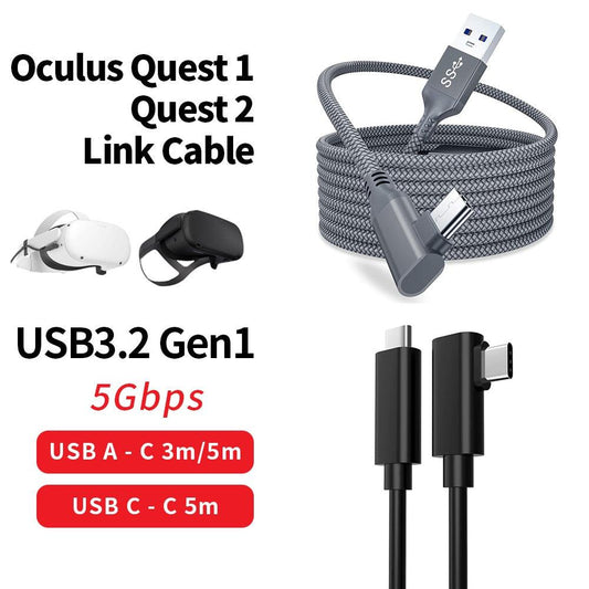 for Oculus Quest 2 Link Cable 5M USB3.0 Quick Charge Cables VR Headset Data Transfer for Meta Quest Pro Pico 4 VR Accessories