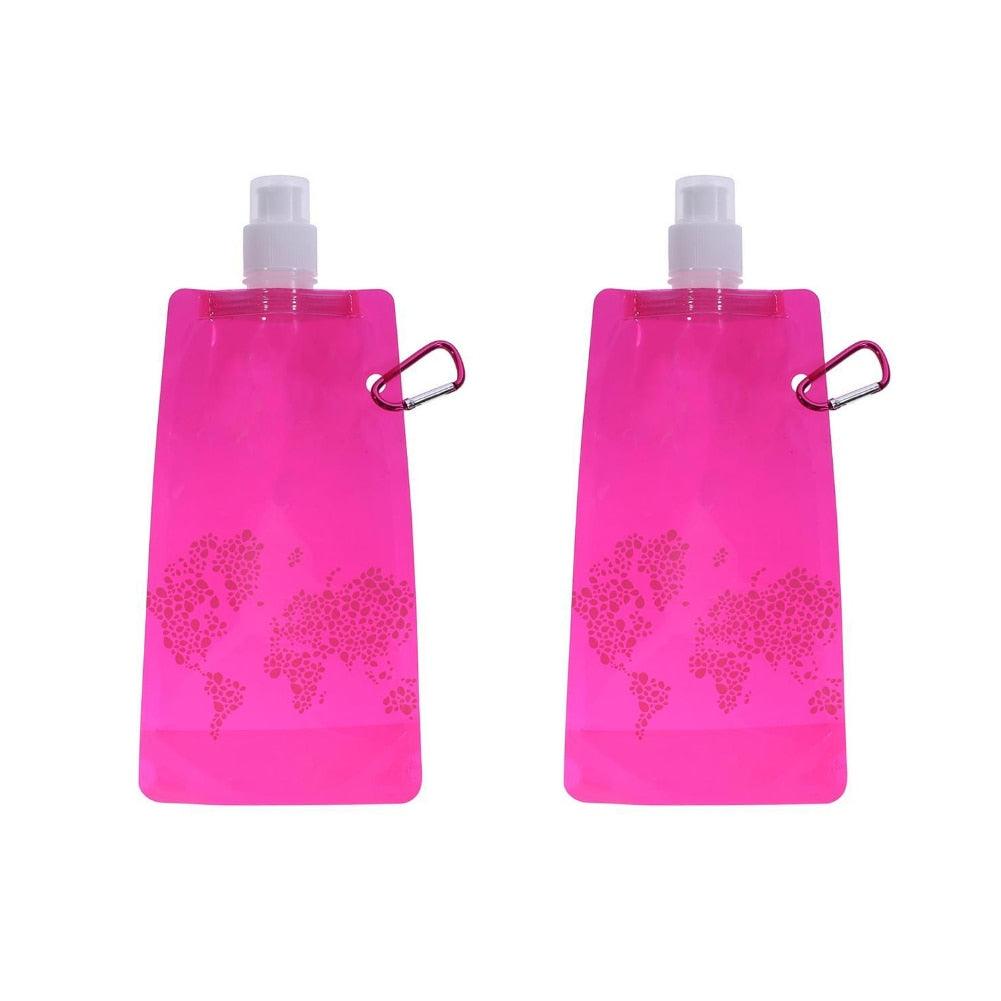 2pcs Portable Ultralight Foldable Water Bag Silicone Water Bottle Bag Outdoor Sport Supplies Hiking Camping Soft Flask Water Bag