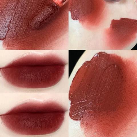 Velvet Matte Lipstick Liquid Lip Gloss Chestnut Waterproof Long Lasting Lip Stick Women Red Lip Tint Student Beauty Cosmetic