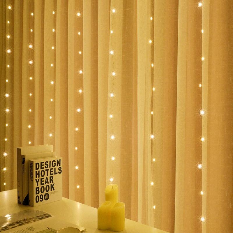 LED String Lights Christmas Decoration Remote Control USB Wedding Garland Curtain 3M Lamp Holiday For Bedroom Bulb Outdoor Fairy