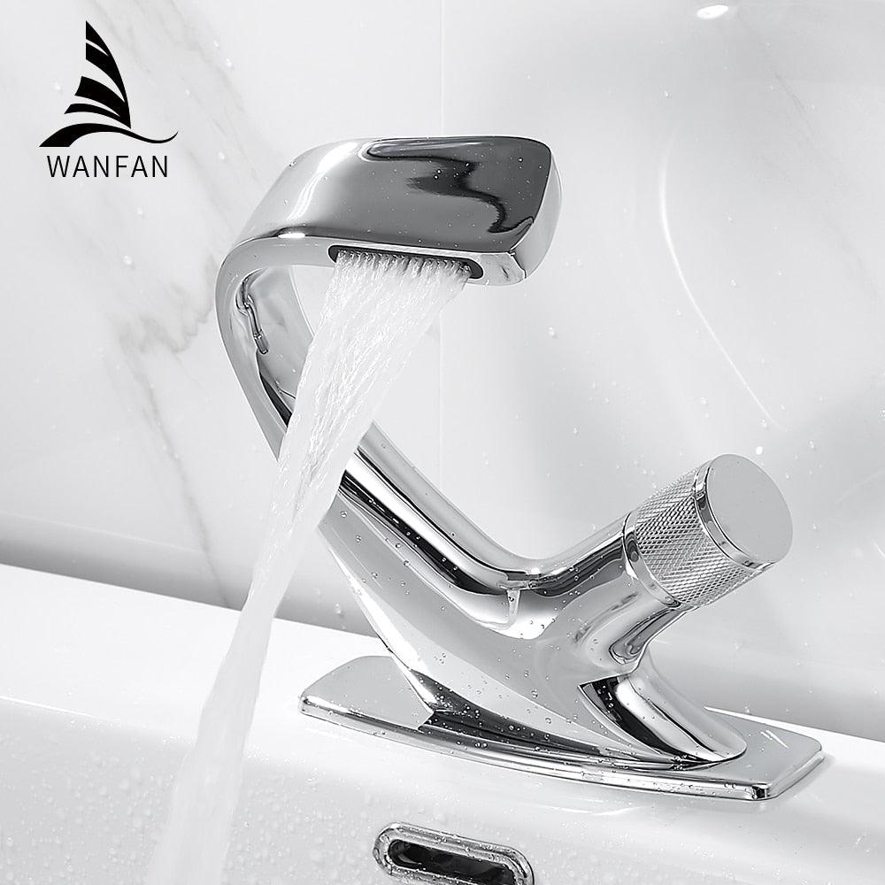 Basin Faucets Matte Black Modern Bathroom Mixer Tap Brass Washbasin Faucet Single Handle Single Hole Elegant Crane 855818