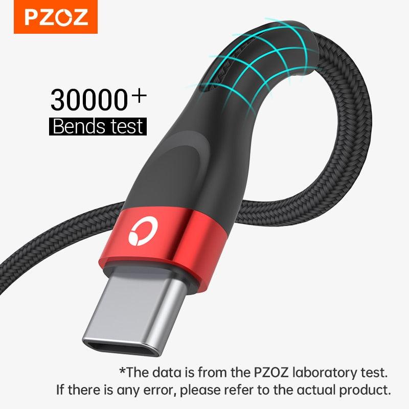 PZOZ USB Type C Cable Fast Charging Wire Data Cord USB C Cable 2M 3M For Samsung Xiaomi Mi Redmi Mobile Phone USBC TypeC Charger