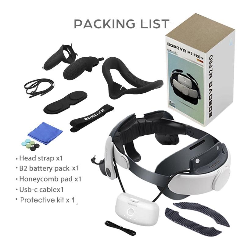 BOBOVR M2 Pro Battery Head Strap For Oculus Quest 2 Elite Halo Strap with 5200mAh Battery Pack for Meta Quest2 VR Accessories