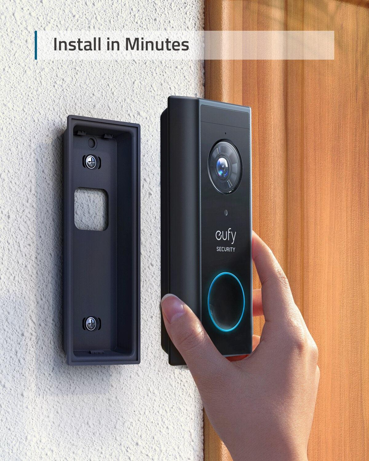 eufy Security Video Doorbell Camera（Battery-Powered）Kit 2K Resolution Encrypted Local Storage No Monthly Fees Smart Home