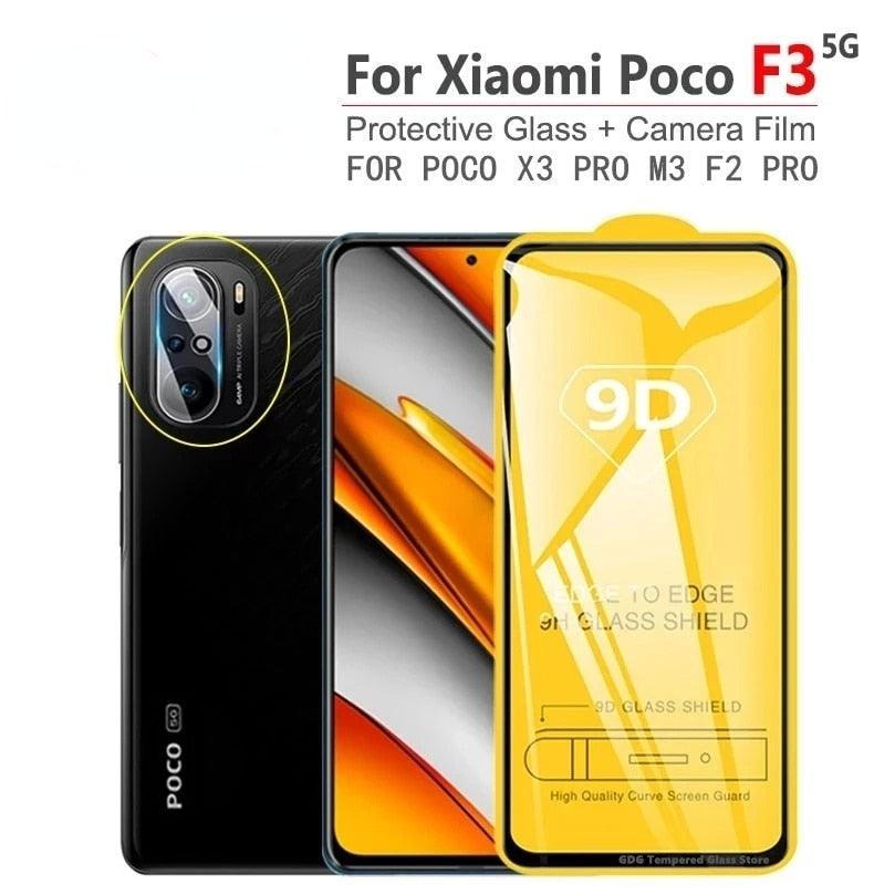 9D Protective Glass for Xiaomi Redmi Note 10 8 9 Pro 11 11s 9s 10s 5G Screen Protectors for Poco X3 Pro NFC F3 M3 M4 F4 Gt Glass