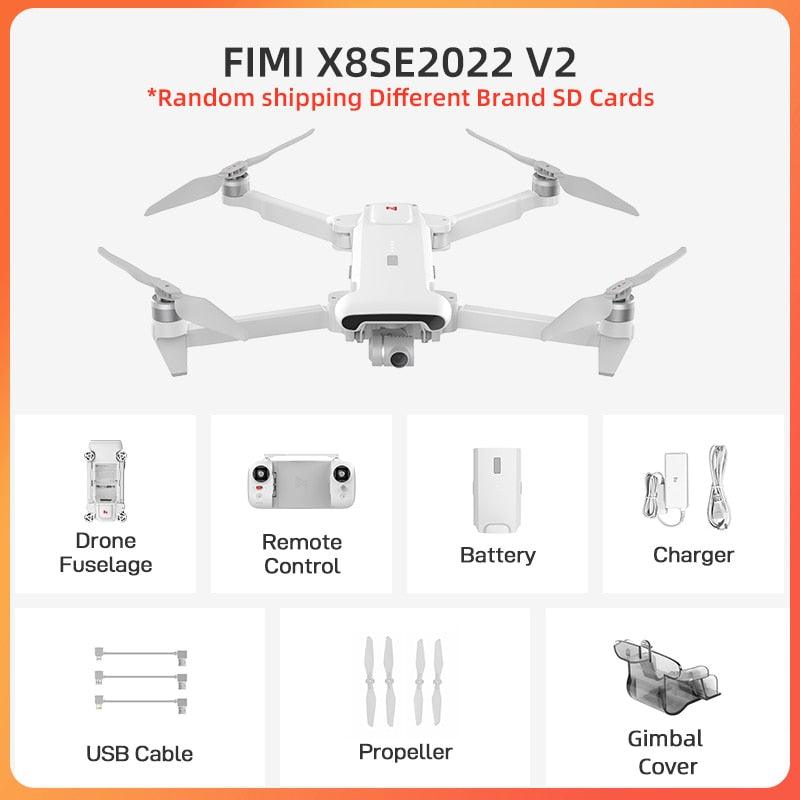 FIMI X8SE 2022 V2 Camera Drone 10KM 4K professional Quadcopter camera RC Helicopter FPV 3-axis Gimbal 4K Camera GPS RC Drone