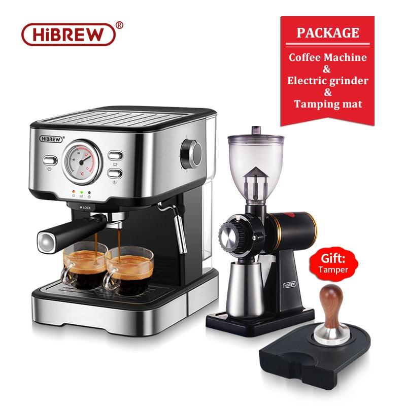 HiBREW Coffee Machine Cafetera 20 Bar Espresso inox Semi Automatic Expresso Cappuccino Hot Water Steam Temperature Display H5