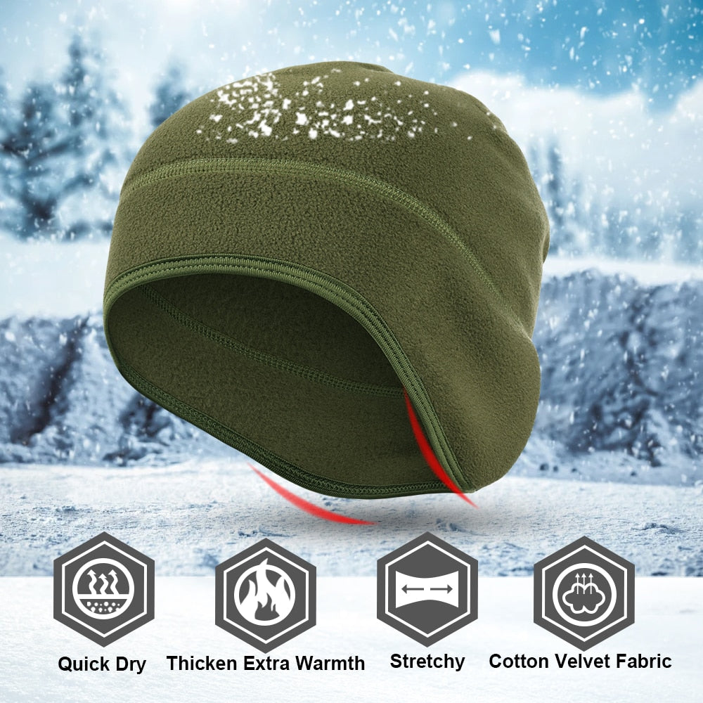 Winter Hat Thermal Running Sports Hats Soft Stretch Fitness Warm Ear Cover Snowboard Hiking Cycling Ski Windproof Cap Men Women