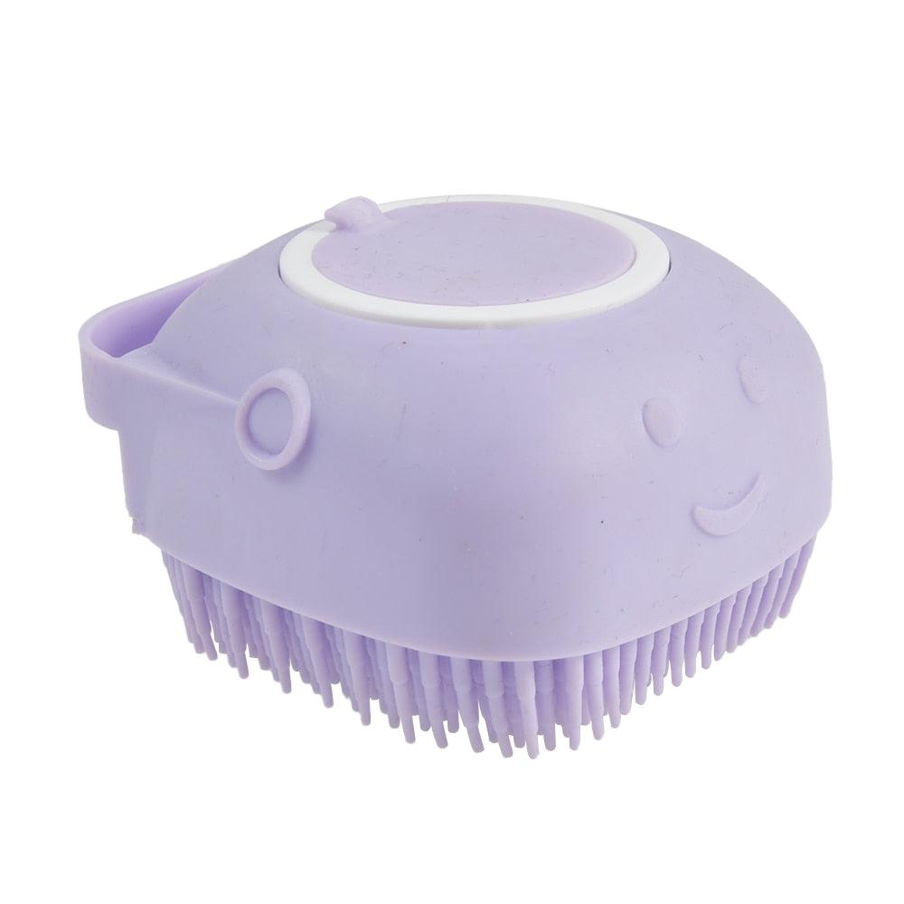 Bathroom Dog Bath Brush Massage Gloves Soft Safety Silicone Comb with Shampoo Box Pet Dog Brush