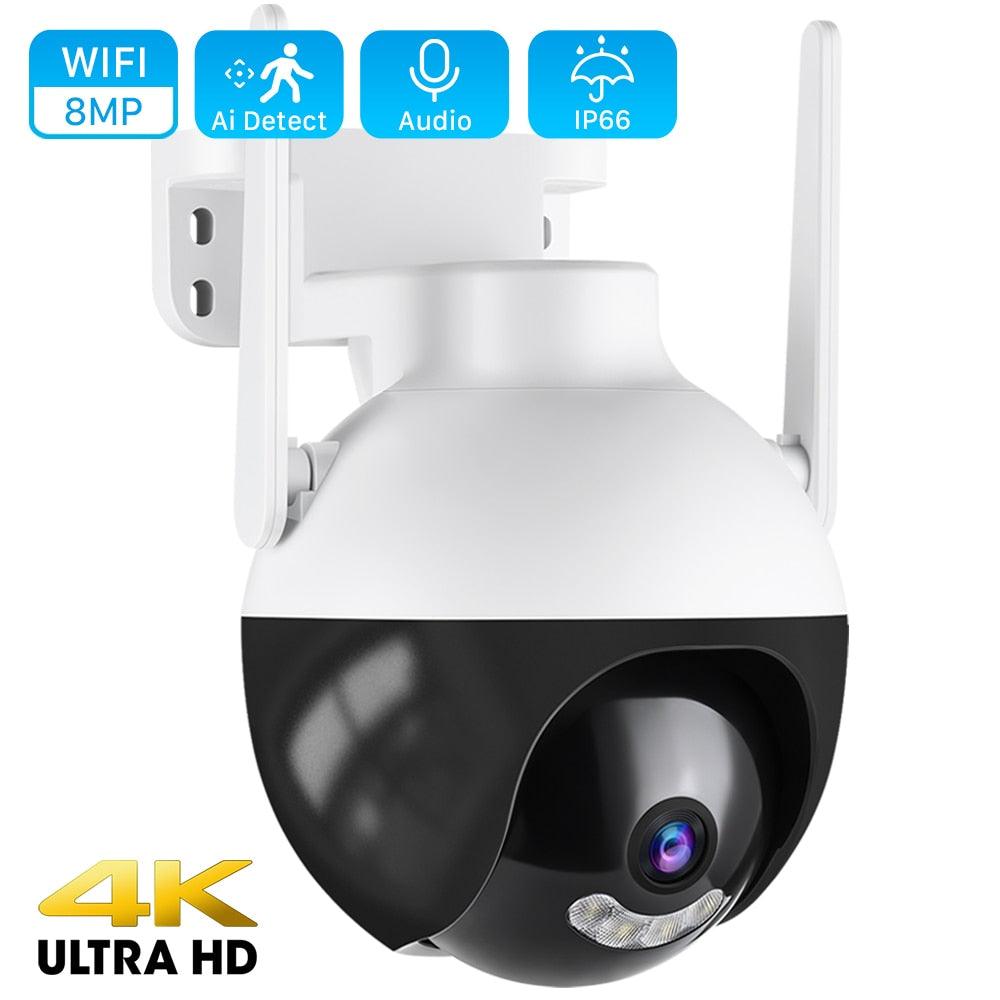 4K 8MP WiFi PTZ Camera 4MP Ai Human Detection Video Surveillance Outdoor Color IR Night Vision Cloud CCTV Home Security Camera