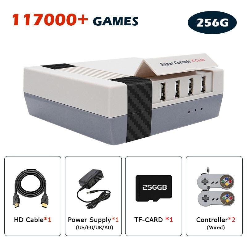Retro Video Game Consoles Super Console X Cube For PS1/PSP/DC/Arcade TV BOX Game Players With 117000 Classic Games 4K HD Display