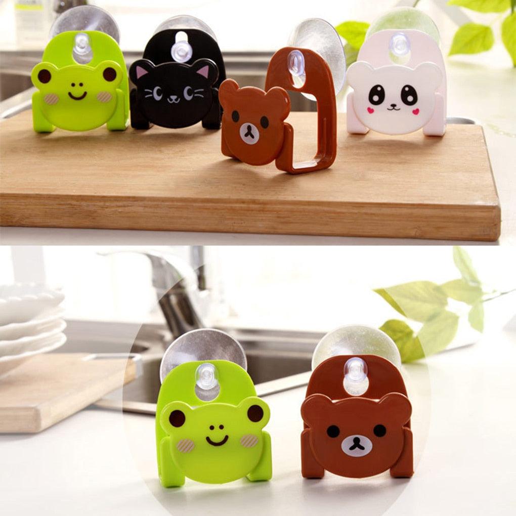 Sink Sponge Holders Kitchen Dish Cloth Storage Rack Scrubbers Holder Cartoon Sundries Racks with Strong Suction Cup