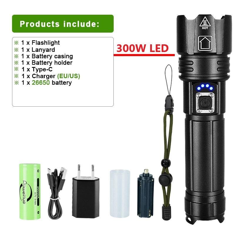 Most Powerful LED Flashlight USB Rechargeable Torch Light High Power Flashlight Tactical Lantern Long Shot Hand Lamp For Camping