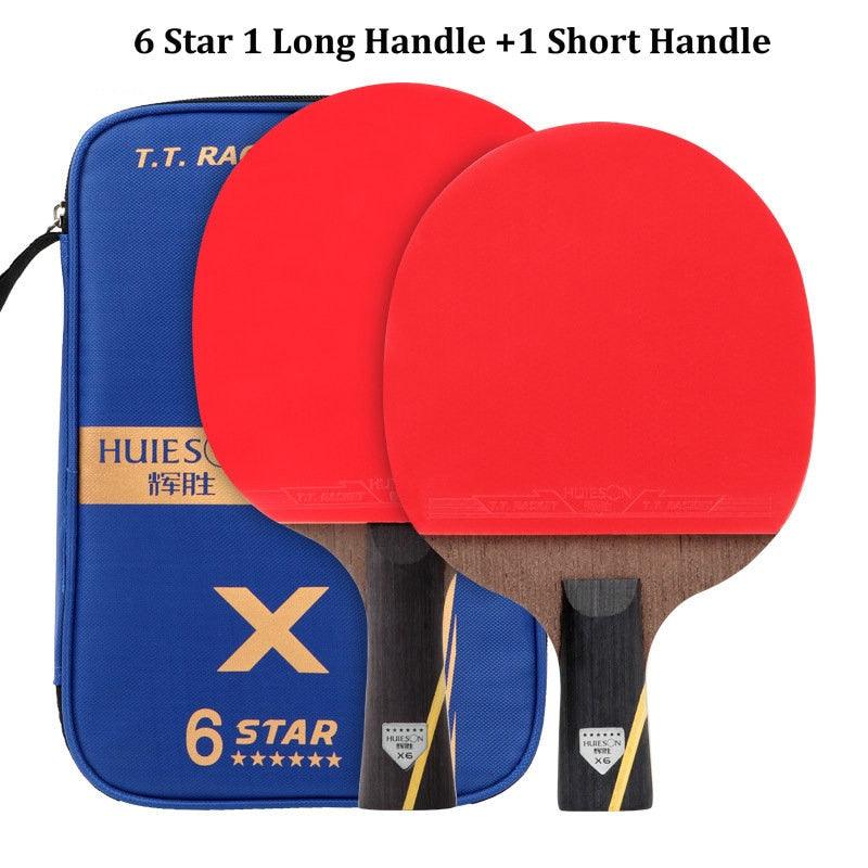 Huieson 5/6 Star Table Tennis Racket Sets Ping Pong Rackets Long Handle Short Handle Double Face Pimples-in Rubbers with Bag