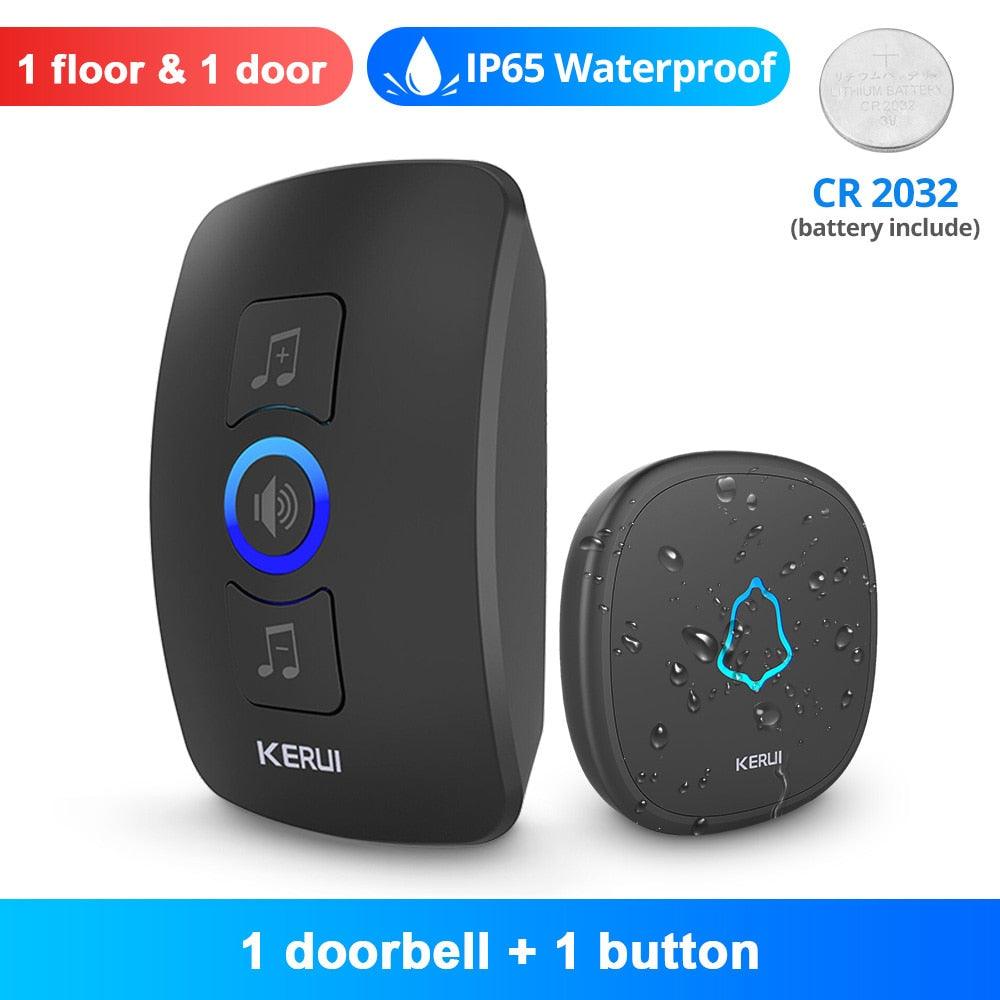 KERUI M525 Outdoor Wireless Doorbell Waterproof Smart Home Door Bell Chime Kit LED Flash Security Alarm Welcome House Melodies