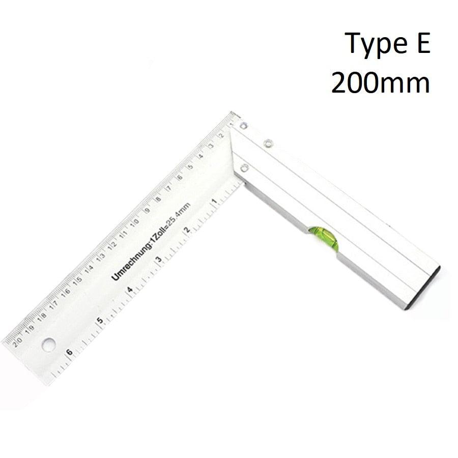 250/300mm Aluminum Square Ruler Right Angle 90 Turning ruler Woodworking Measuring Tool Angle Square Ruler For Student Carpenter