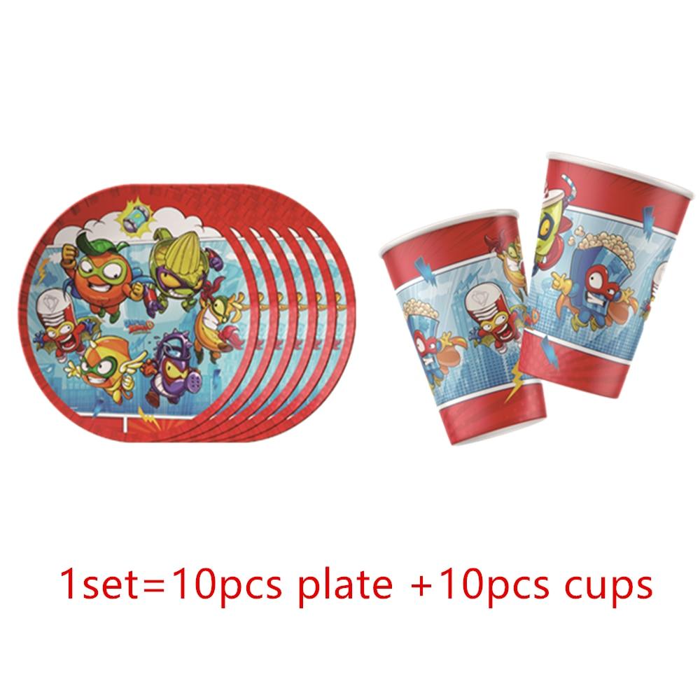 Superzings Theme Party Supplies Disposable Tableware Set Paper Plate Cup Straw Party Supplies Latex Balloon Superzings Toy