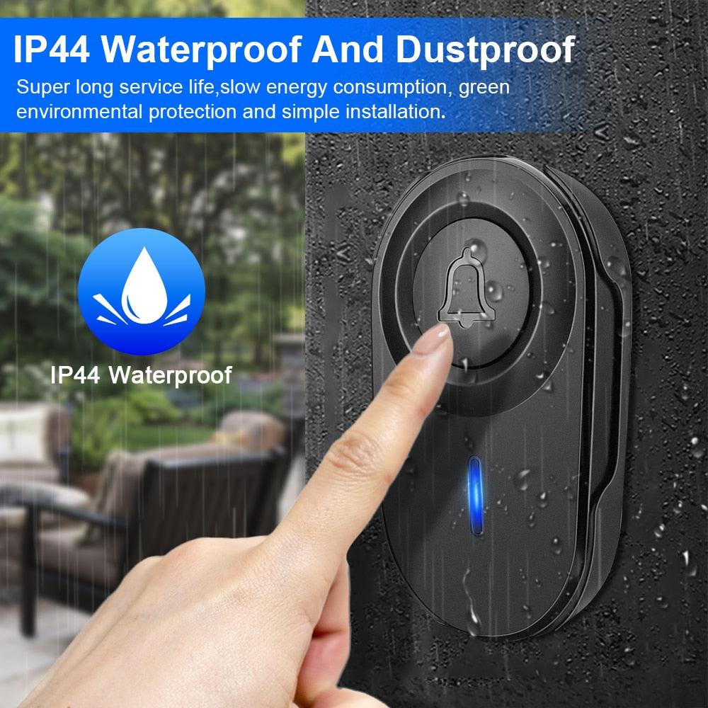 Sectyme Intellige Wireless Doorbell Outdoor Waterproof Smart Home Door Bell EU Plug 48 Chords LED Flash Home Security Alarm