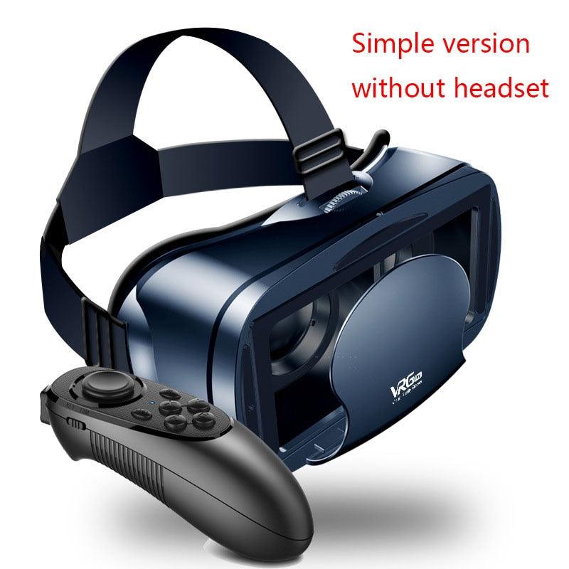 3D VR Smart Glasses Headset Virtual Reality Helmet Smartphone Full Screen Vision Wide Angle Lens with Controller Headset 7 Inch