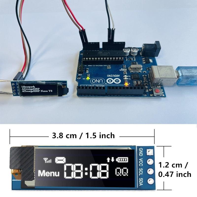 0.96 Inch OLED Display Module SSD1306 I2C IIC SPI Serial 128X64 LCD 4 Pin YellowBlue WhiteBlue for Arduino(Pin Headers Soldered)