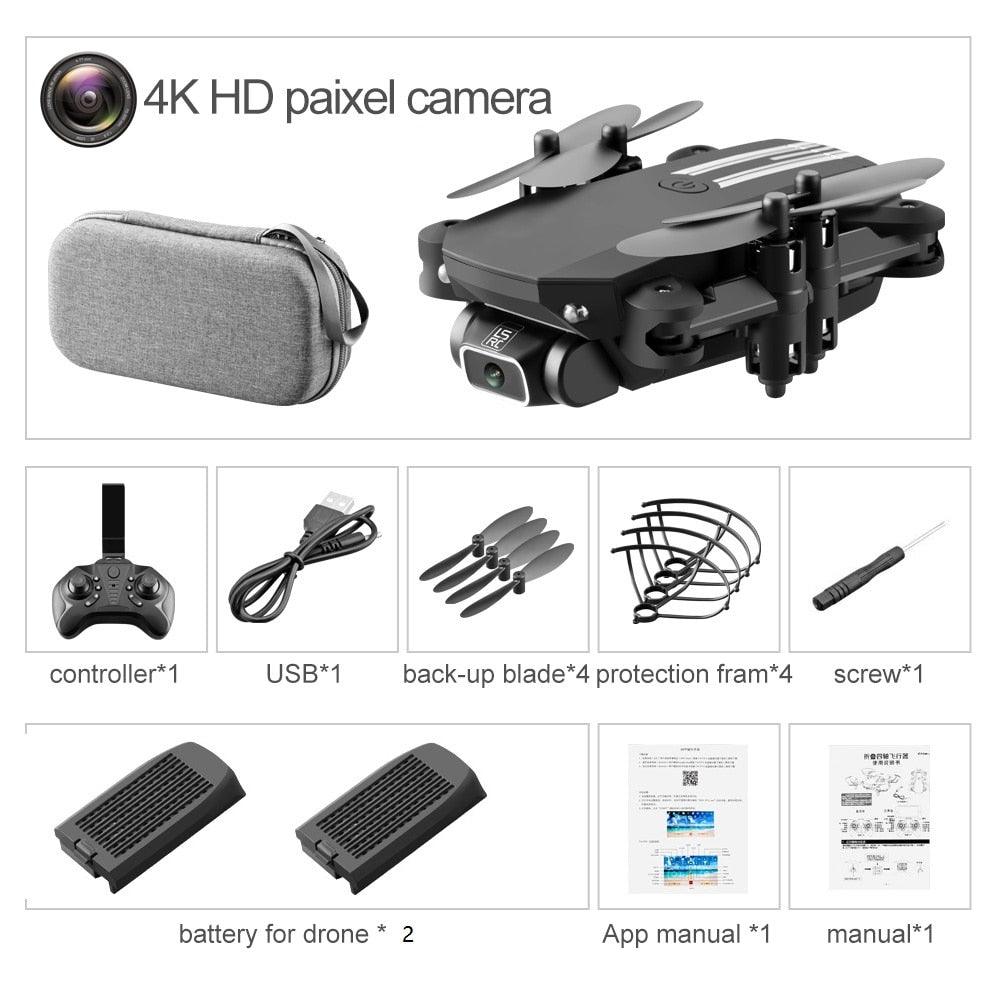 LS-MIN RC Mini Drone 4K 1080P HD Camera WiFi Fpv Air Pressure Altitude Hold One Key Take Off Helicopter Foldable Quadcopter Toy