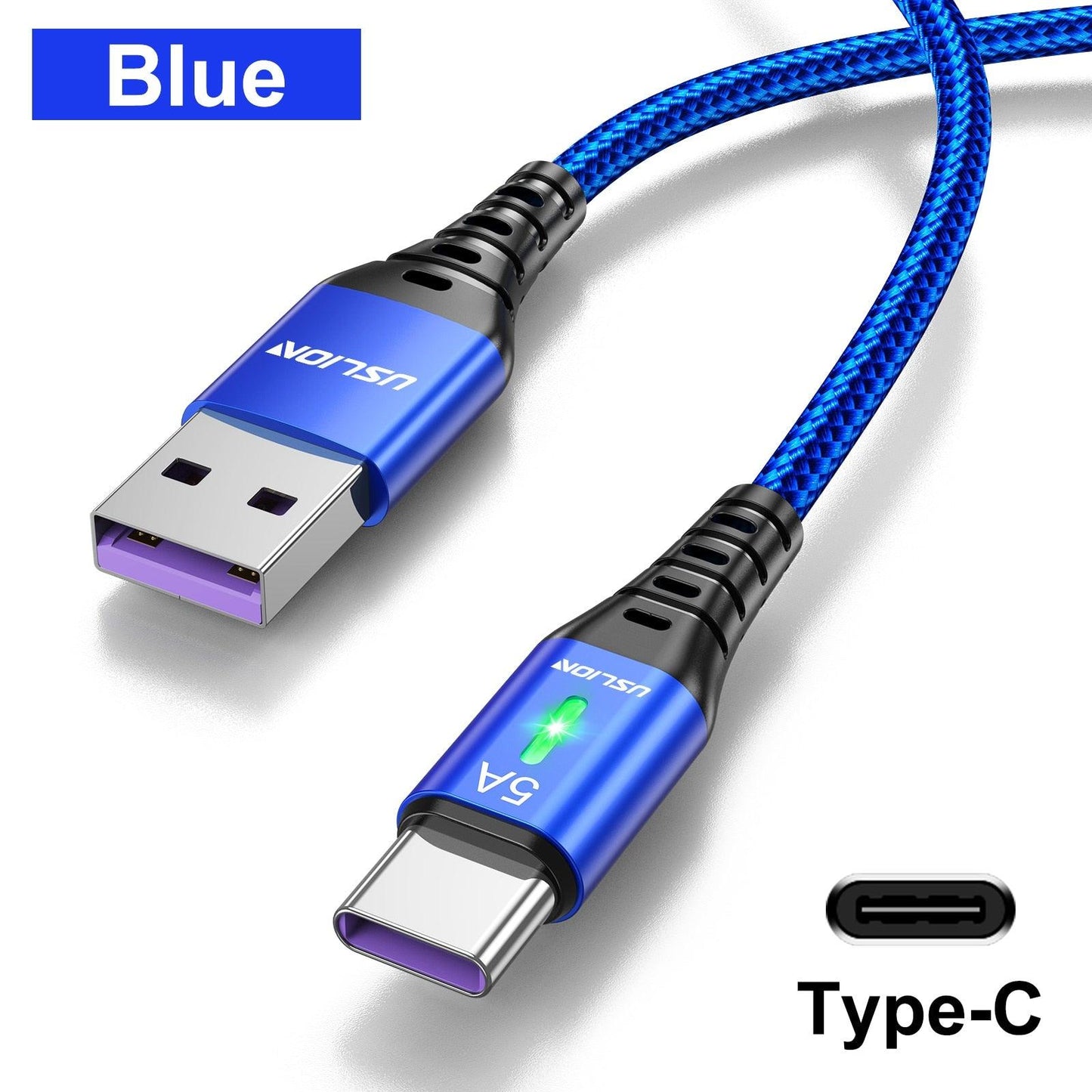 USLION 5A USB Type C Cable Mobile Phone Fast Charging Data Cord For Samsung S22 Xiaomi 12 Pro Poco F3 X4 GT Oneplus 10 Realme 3M