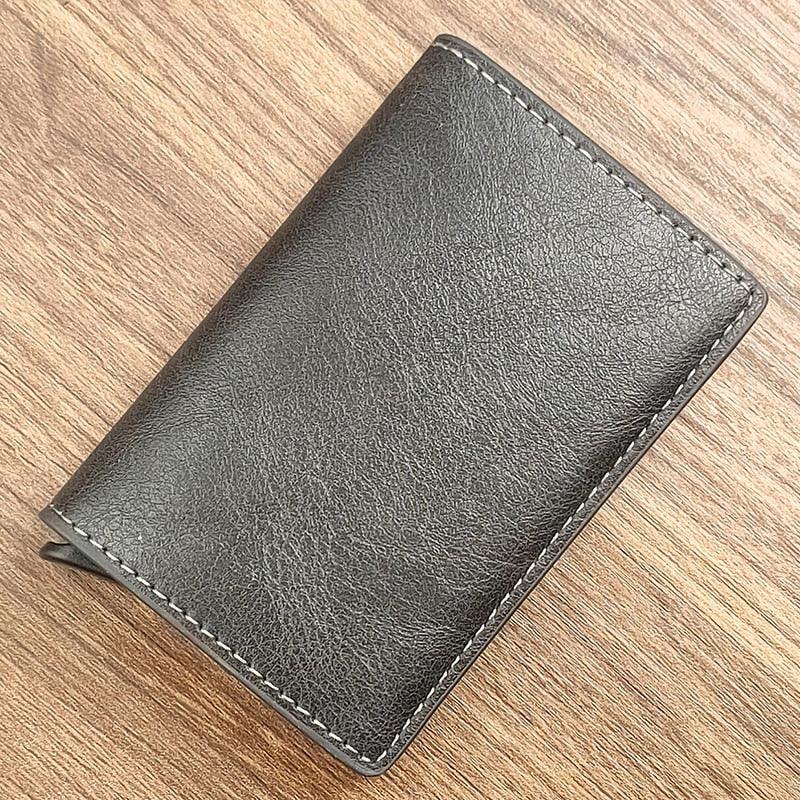 Customized Wallet 2023 Credit Card Holder Men Wallet RFID Aluminium Box Bank Card Holder Vintage Leather Wallet with Money Clips