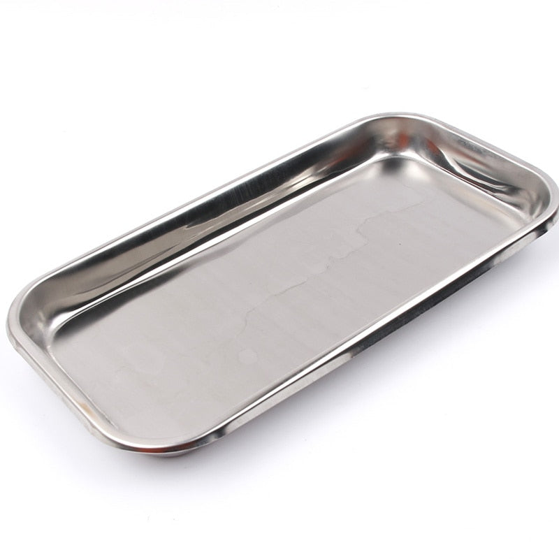 1PC Stainless Steel Nail Art Equipment Plate Cosmetic Storage Tray Surgical Dental Tray Home False Nails Dish Tools Nail Art