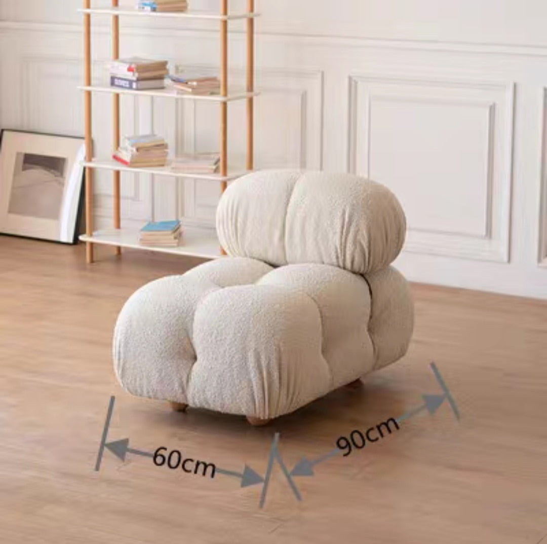 Customized Italian Minimalist Tofu Block Sofa Medieval Furniture Lamb Velvet Simple Cream Wind Fabric Module Sofa Sofa Couch