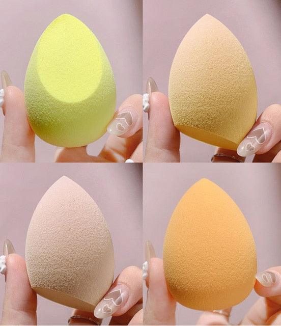 4Pcs Makeup Sponge Powder Puff Dry and Wet Combined Beauty Cosmetic Ball Foundation Powder Puff Bevel Cut Make Up Sponge Tools